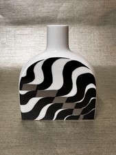 1970s Op Art Squat Vase