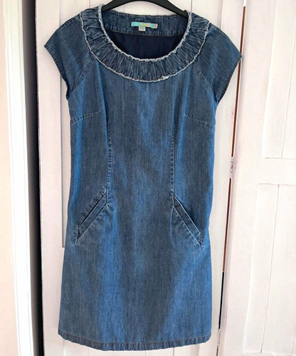 Boden blue denim shift dress - boden,
