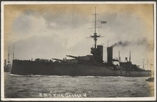 HMS KING GEORGE V. 1912 GENUINE PC. ROYAL NAVY. DREADNOUGHT. BATTLESHIP.