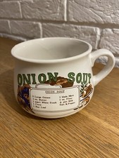 Vintage original Onion Soup Recipe Bowl Ceramic Retro Large Mug Marked