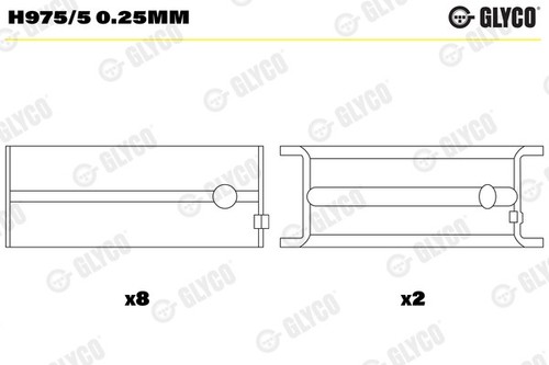 Glyco h975 25mm crankshaft - h975/5,