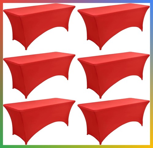 6ft red spandex table - red, 6