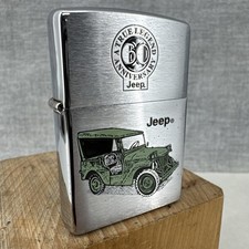 Zippo 2001 'Jeep True Legend 60th Anniversary' Lighter - new flint - working