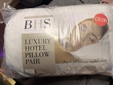 BHS Hotel Pillows Pair New