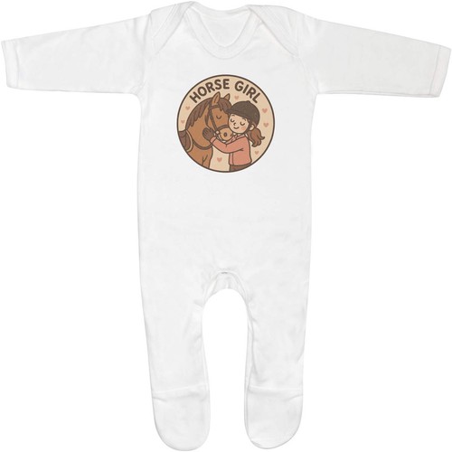 Horse girl baby sleepsuit - 'horse,