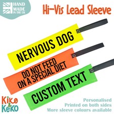 NERVOUS Dog Lead Sleeve Hi Vis Fluorescent Lead Slip On Leash Slip Lead Dog