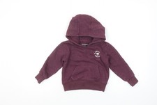 SoulCal Boys Burgundy Pullover Hoodie 3-4 Years Cotton Blend