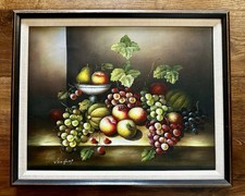 Original Jan Hunt Oil Painting Still Life Framed 58x47cm Superb