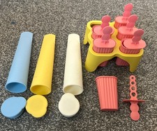 6 Ice lolly moulds and a set of 3 Silicone Ice Pop lolly Makers CALIPPO