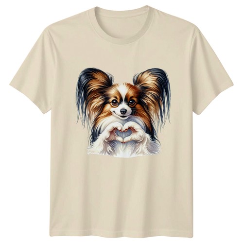Papillon heart hands - heart, t-shirt