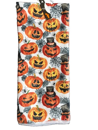 Halloween pumpkin tea towel - halloween, tea.