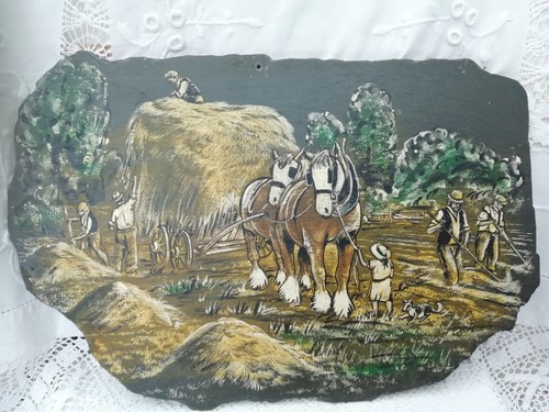 Oil painting slate farming - painting, on