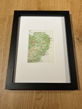 Vintage Map of East Anglia - 1960s - Framed & Mounted