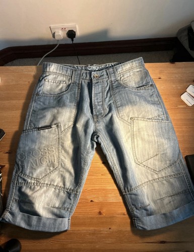 Retro denim crosshatch - denim, shorts