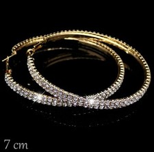 Large Two Line Bling Hoop