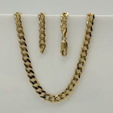 SOLID 9ct Gold Men 5mm Curb