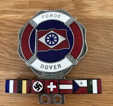 1930s Vintage Chrome Enamel S.S Forde Dover Ferry Car Badge Auto Emblem