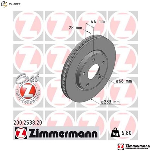 Brake disc 200 2538 for - brake, 200.2538.20