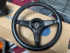OEM Classic Mini Leather Bound Steering Wheel - Austin Rover Morris - Red Stitch