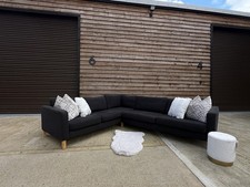 Black Ikea Corner Sofa In Great Condition with Cushions