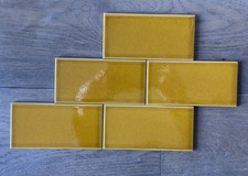 Vintage Style Mustard Yellow Wall Tile Metro Crackle Glaze New Job Lot 48 