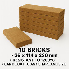 10 x Vermiculite Villager Fire stove bricks brick firebrick firebricks 9" x 4.5"