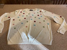 Marks & Spencers Cream Jumper with pastel spots, size 16
