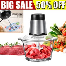 2L Food Chopper Electric Processor Blender Glass Mixer Garlic Spices Grinder NEW