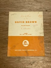 DAVID BROWN Rowcrop Cultivator Parts Catalogue Series Cr1-cr5