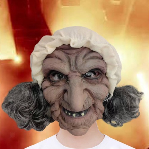 Old woman witch mask latex - woman,