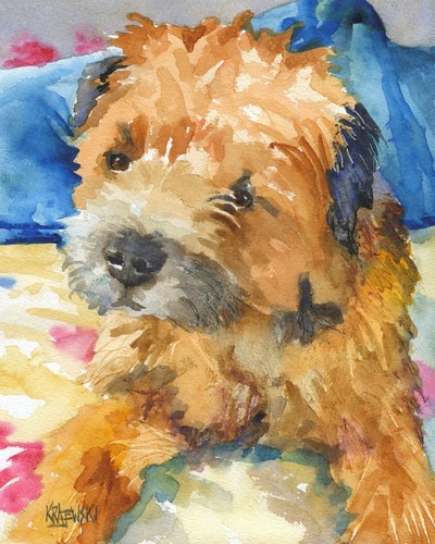 Border terrier print - terrier, of