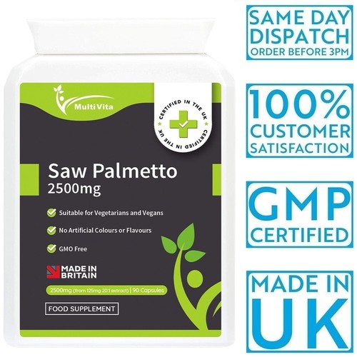 Saw palmetto 500mg capsules - saw, 2,500mg