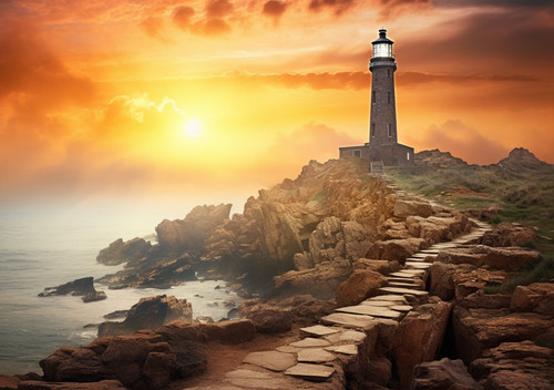 Lighthouse seascape canvas - seascape,