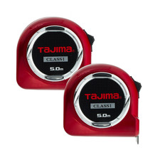 Tajima 5m Hi Lock Class 1 Pocket Tape Measures 25mm Blade L25-50E1-EUR Twin Pack
