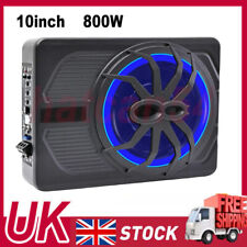 800W 10" LED Car Subwoofer Under-Seat Sub Woofer Speaker Stereo Slim Amplifier