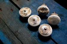 White and Silver Ceramic Door