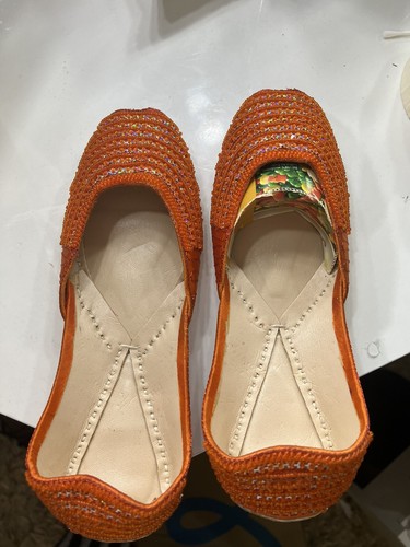 Women khussa shoes orange - khussa,