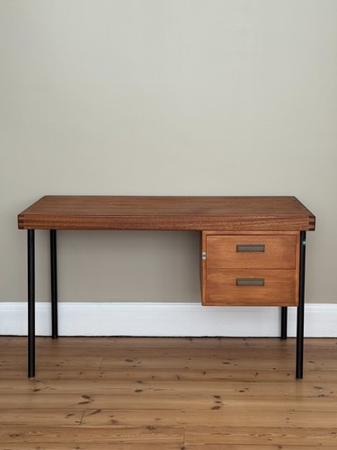 Vintage mid century teak desk - mid-century,
