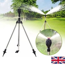 Automatic Rotating Sprinkler W/Tripod 360-Degree Watering Nozzle Garden Tool UK