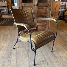 Rustic Brown Leather Chair -
