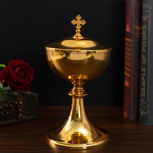 Gold plated communion chalice - gold,