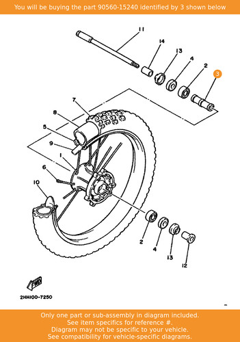 Yamaha spacer 90560 15240 - yamaha, 90560-15240