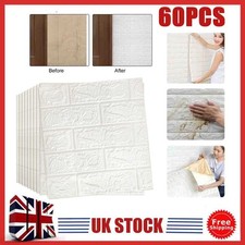 60pcs 3D Tiles Brick Wall
