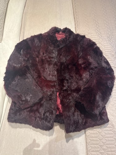 Burgendy mink real fur - burgendy, coat