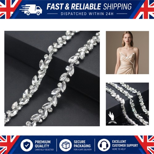Silver rhinestone trim - silver, chain