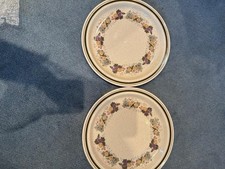 Royal Doulton Harvest Garland Lambethware Dinner Plates x 2 27CM Diameter VGC