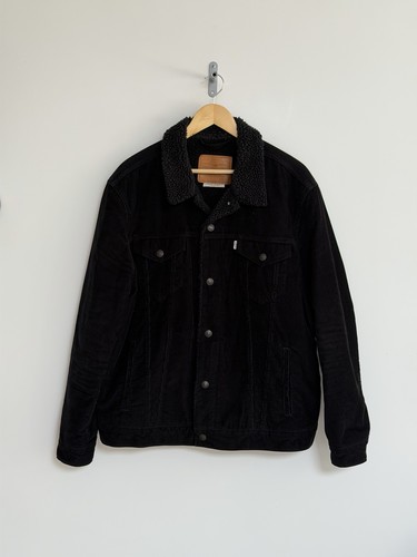 Levi sherpa trucker black - sherpa,