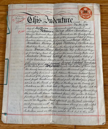 Victorian 1894 vellum legal - victorian,