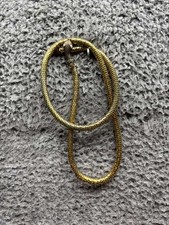 Vintage Dl Auld Snake Head Rhinestone Eyes Gold Tone Metal Mesh Adjustable Belt