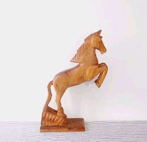 Vintage carved wooden horse - vintage,